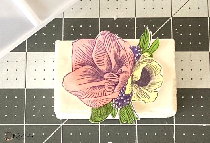 bar of soap with paper flower