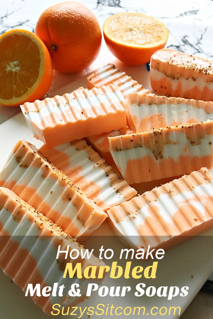 How to make marbled melt and pour soaps.