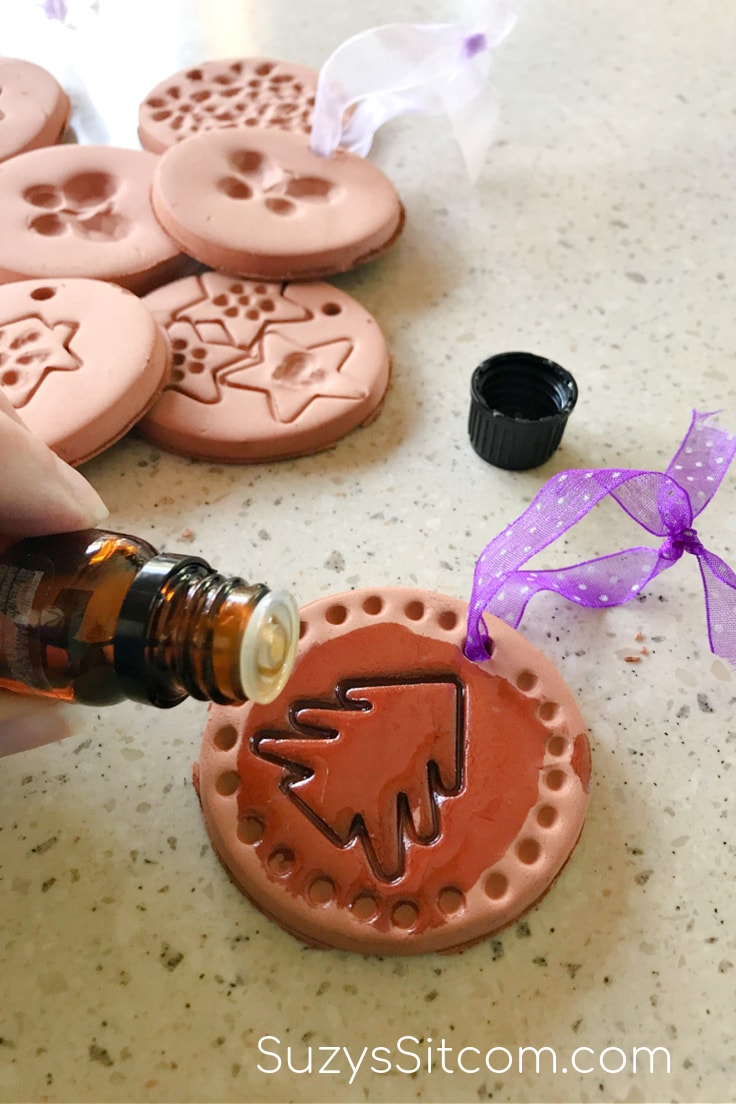 Adding essential oils to the clay fresheners 