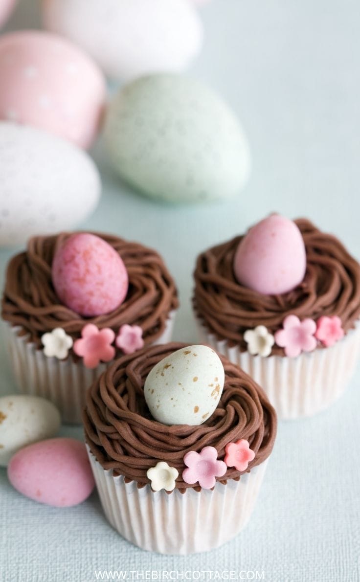 mini cupcakes with chocolate frosting and Cadbury milk chocolate egg