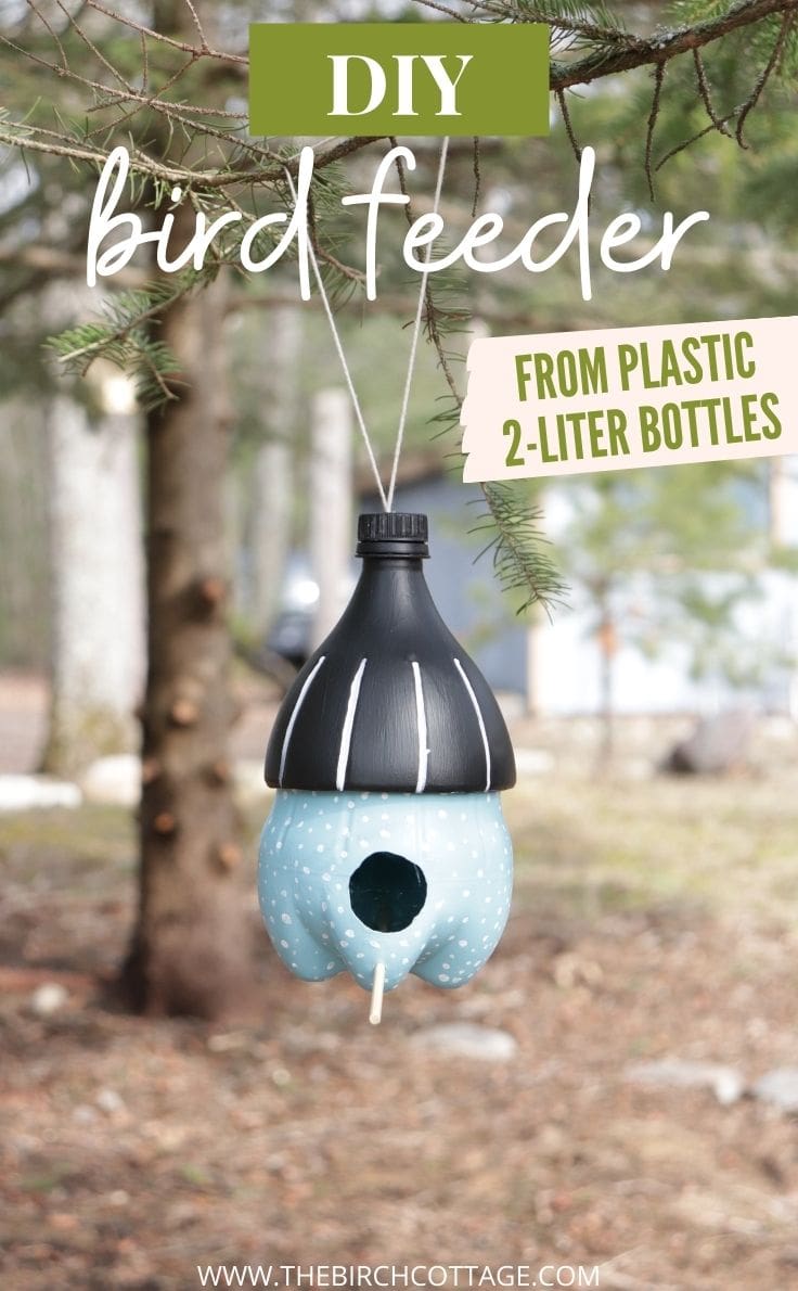 DIY Birdfeeder from plastic 2-liter bottles.