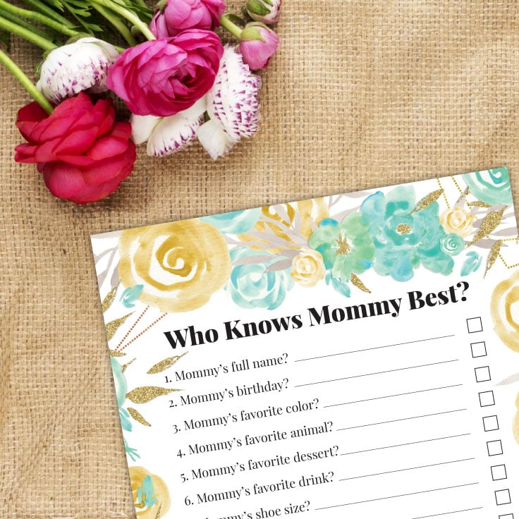Who Knows Mommy Best Printable