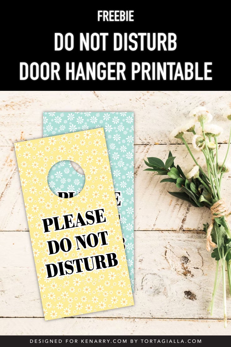 Preview of printable door hanger designs on rustic wooden planks with tied bunch of white flowers on the right. 