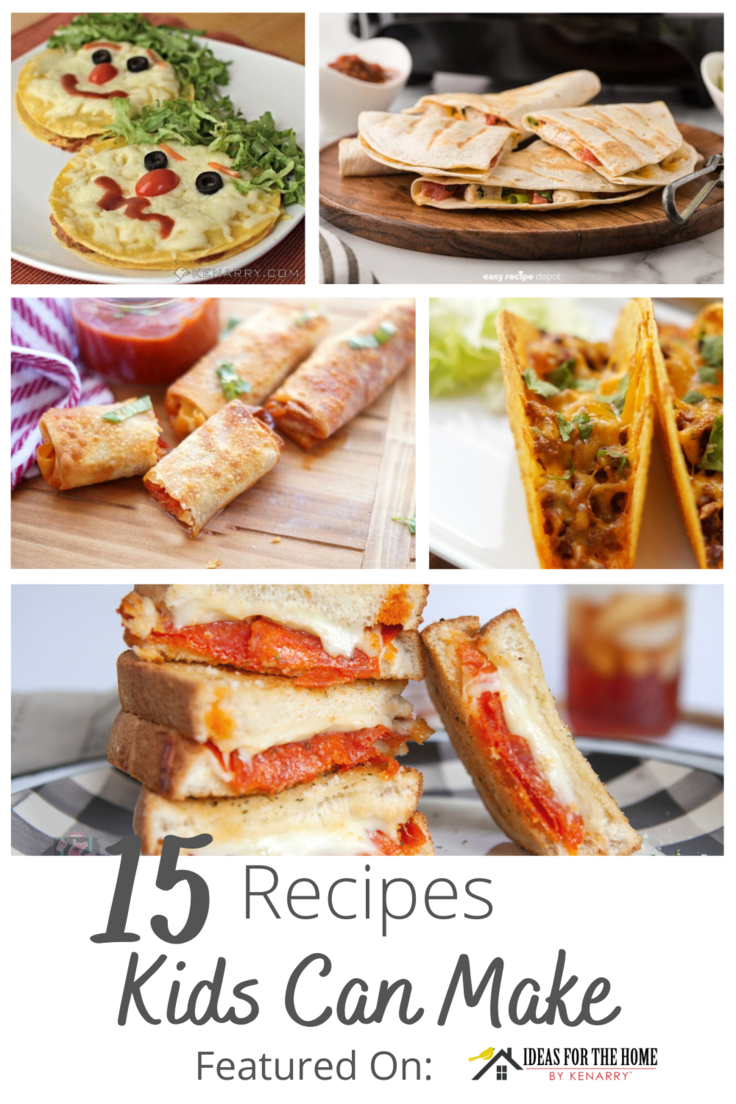 Collage of meals including quesadillas, eggrolls, tacos, and sandwiches with text overlay 