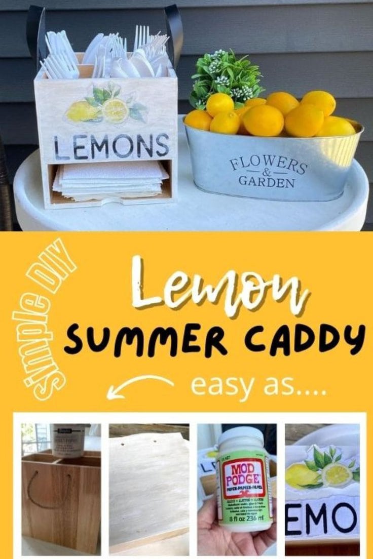lemon summer decor utensil holder collage