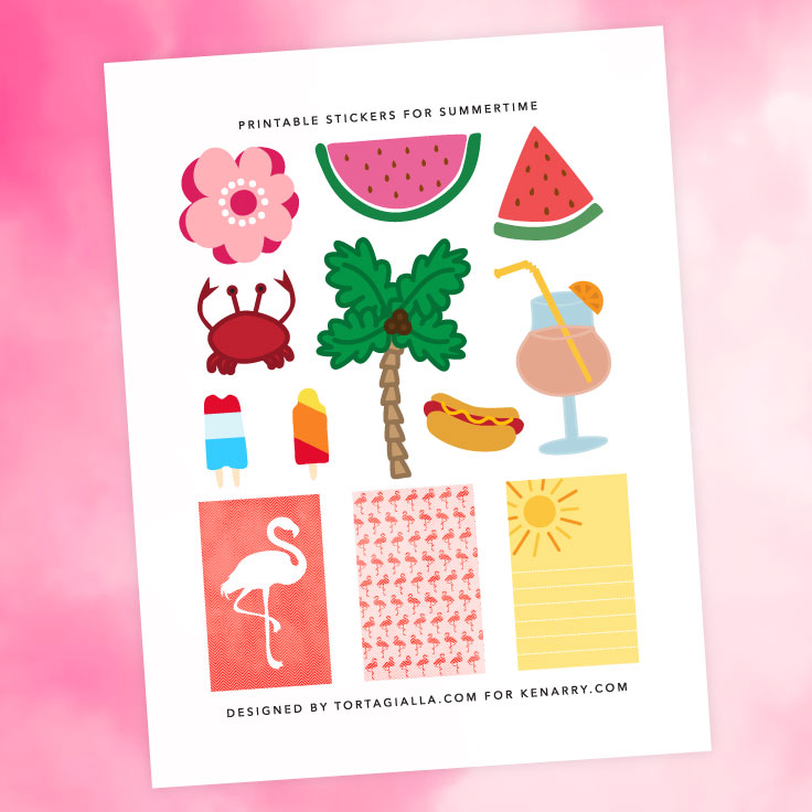 Printable Stickers for the Summertime