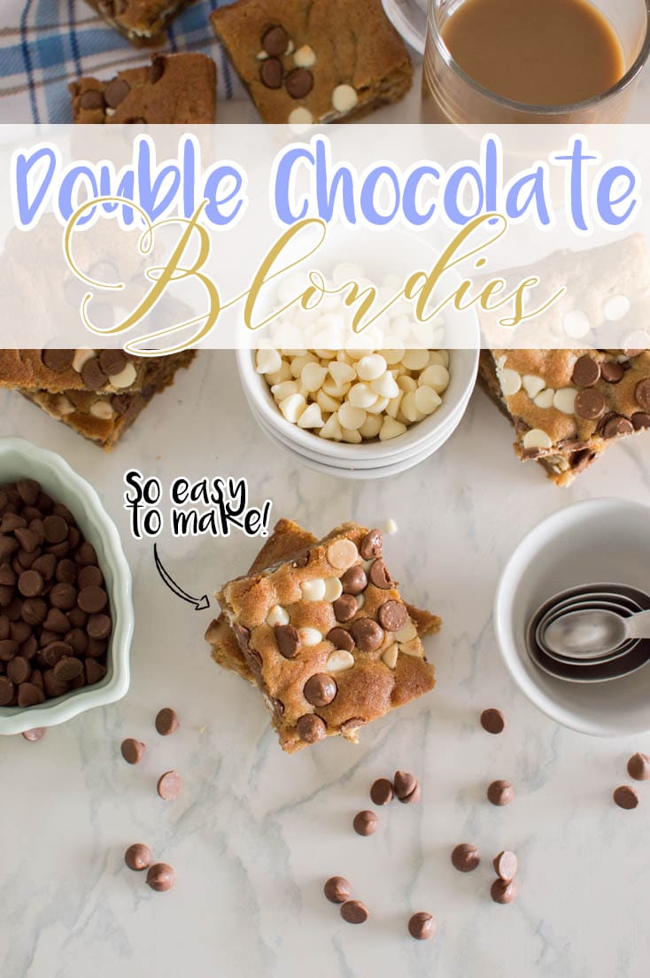 Double Chocolate Blondies that are so easy to make 