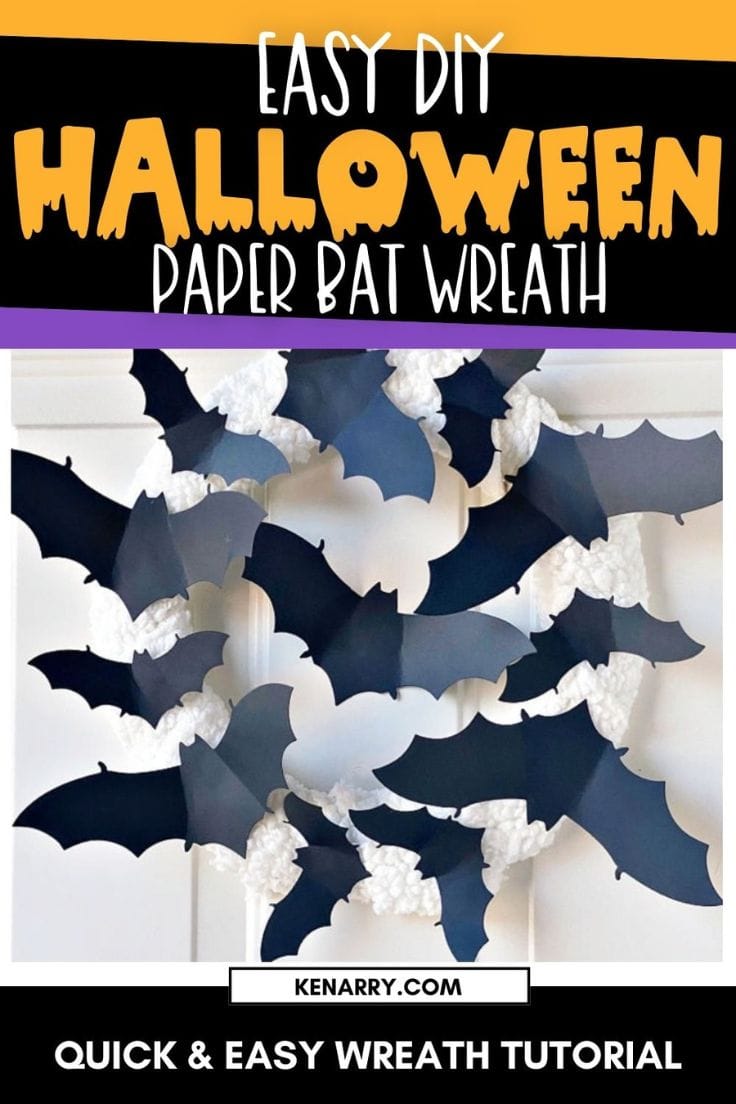 Easy DIY Halloween Paper Bat Wreath  - Quick and Easy Wreath Tutorial 