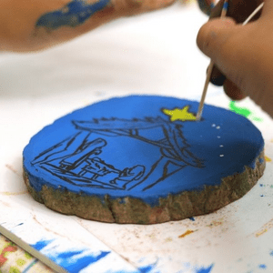 Painting a Nativity Christmas Ornament