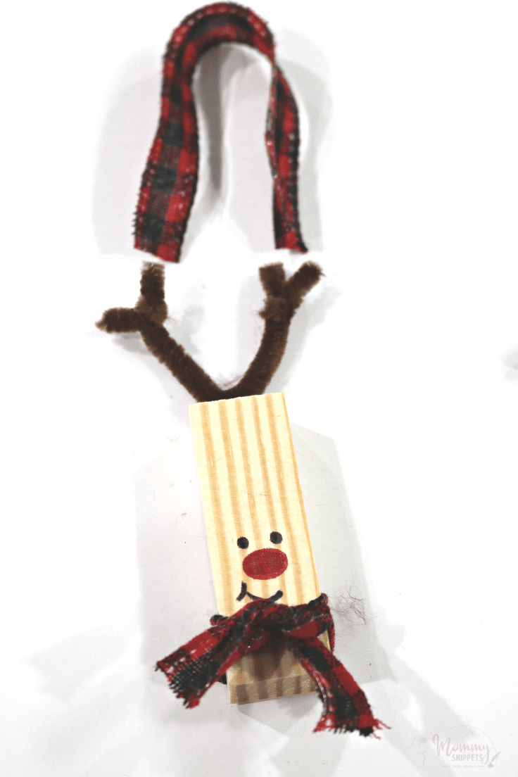 reindeer jenga blocks Christmas ornament