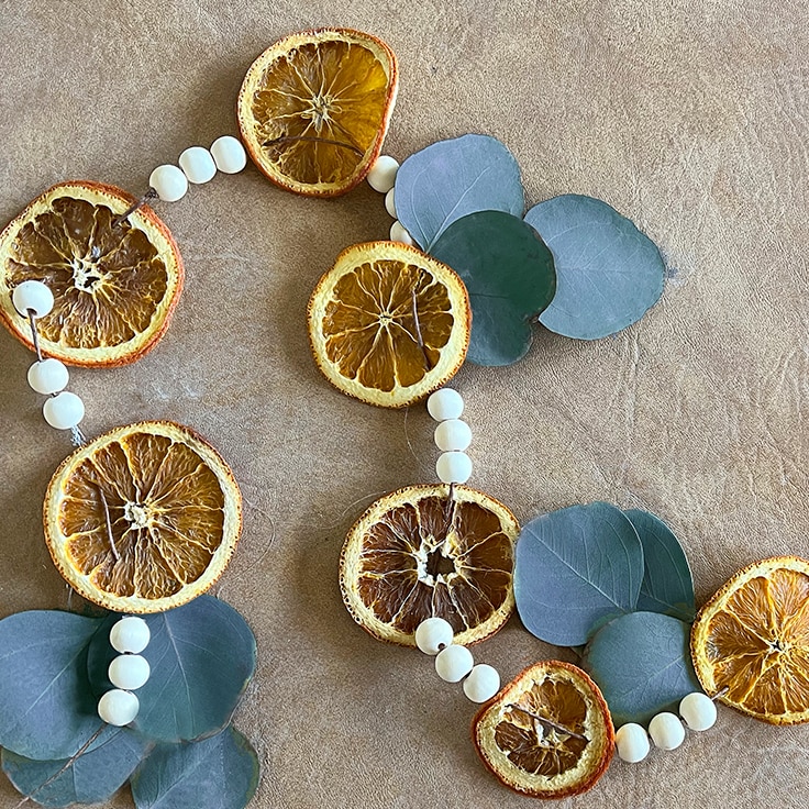 How to Make a Dried Orange and Blue Garland