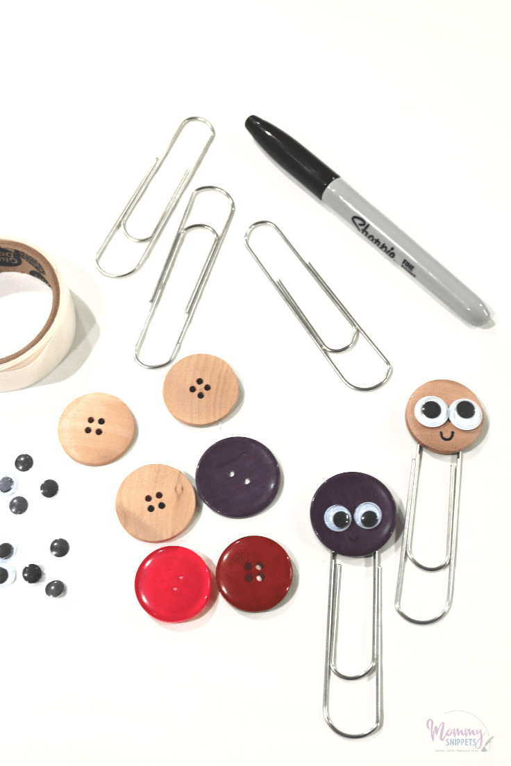 materials needed to make the button paperclips