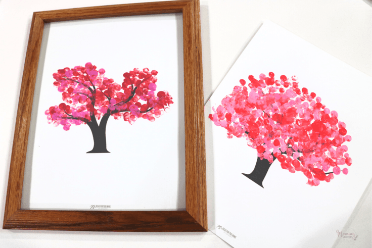 fingerprint cherry blossom tree art 