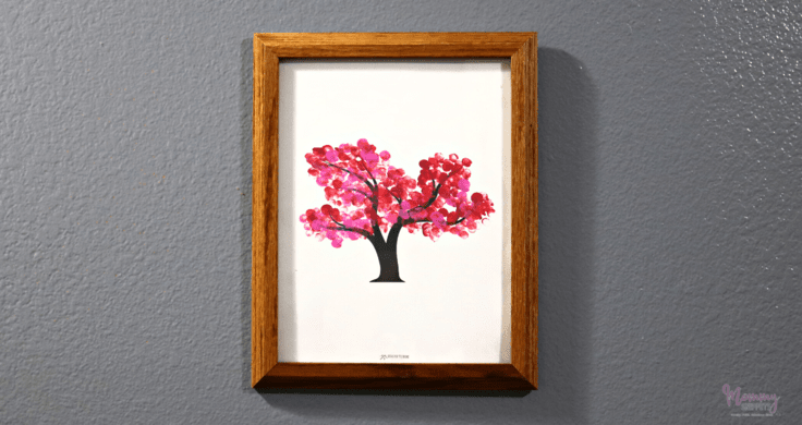 Easy Grandma Birthday Craft- Fingerprint Cherry Blossom Tree Art