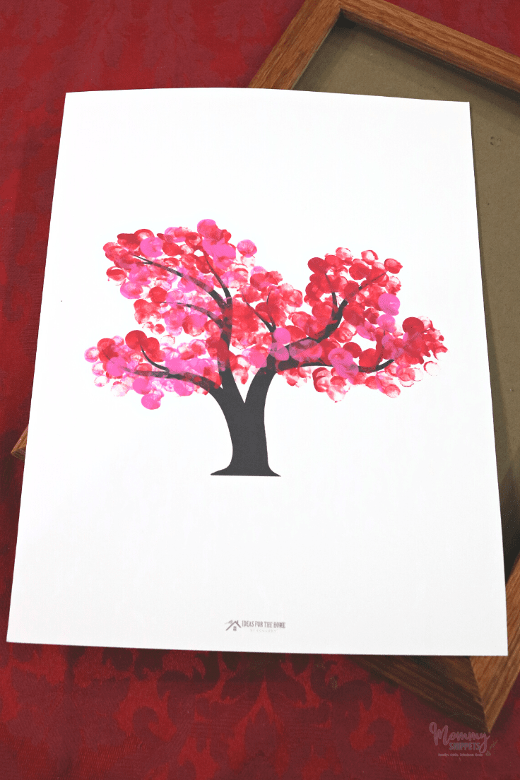 Fingerprint Cherry Blossom Tree Art waiting to be framed