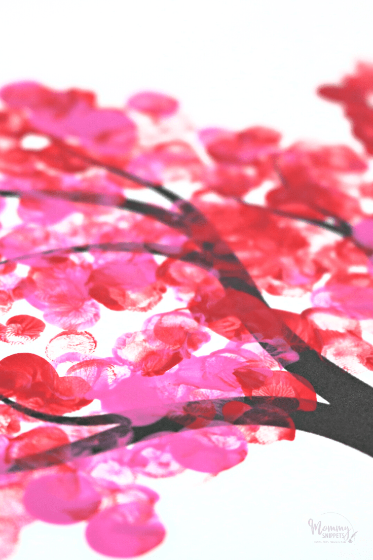 cherry blossom fingerprint art-close up