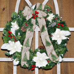 wreath bow on wreath