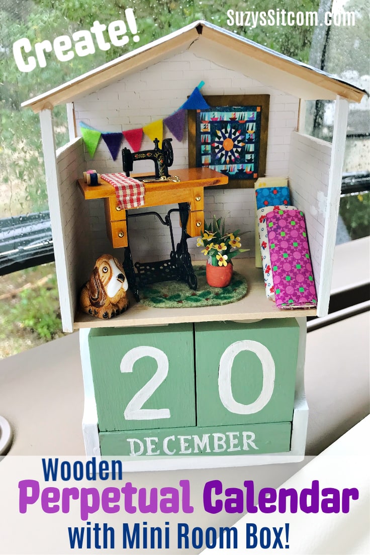 Create a wooden perpetual calendar with a personalized mini room box