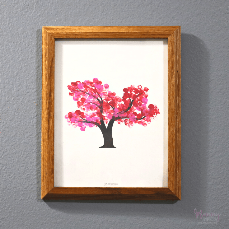 Easy Grandma Birthday Craft: Fingerprint Cherry Blossom Tree Art