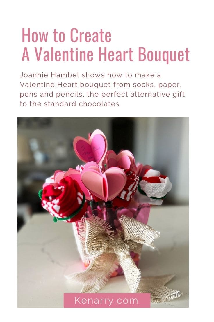 pinable image for making a heart bouquet 