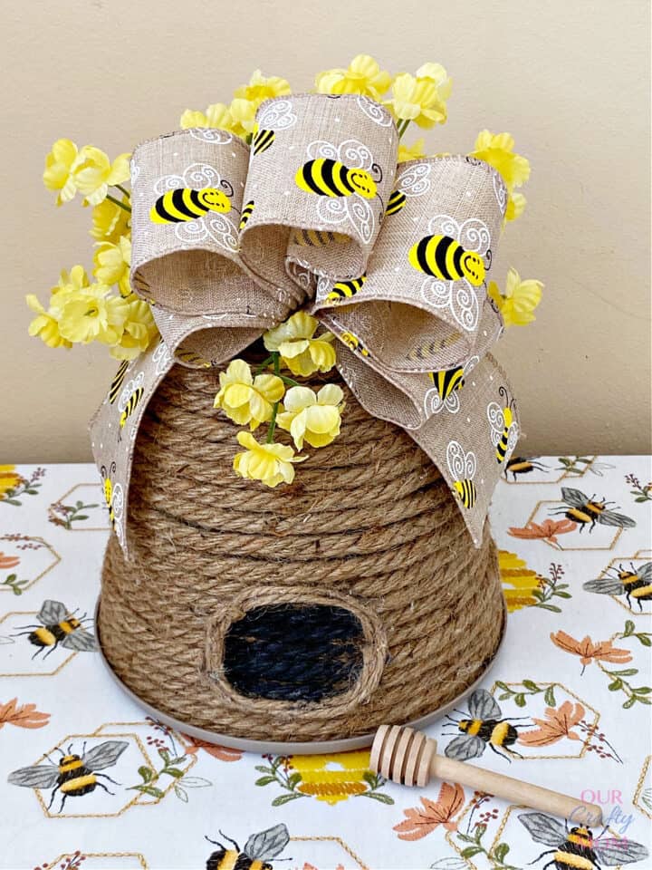 dollar tree beehive craft on counter