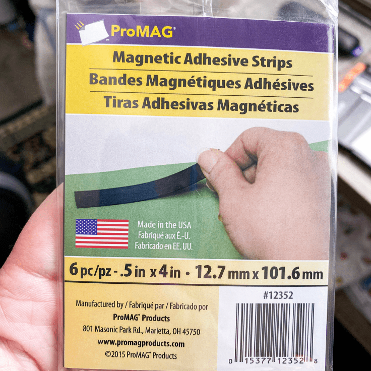 Magnetic adhesive strips packaging