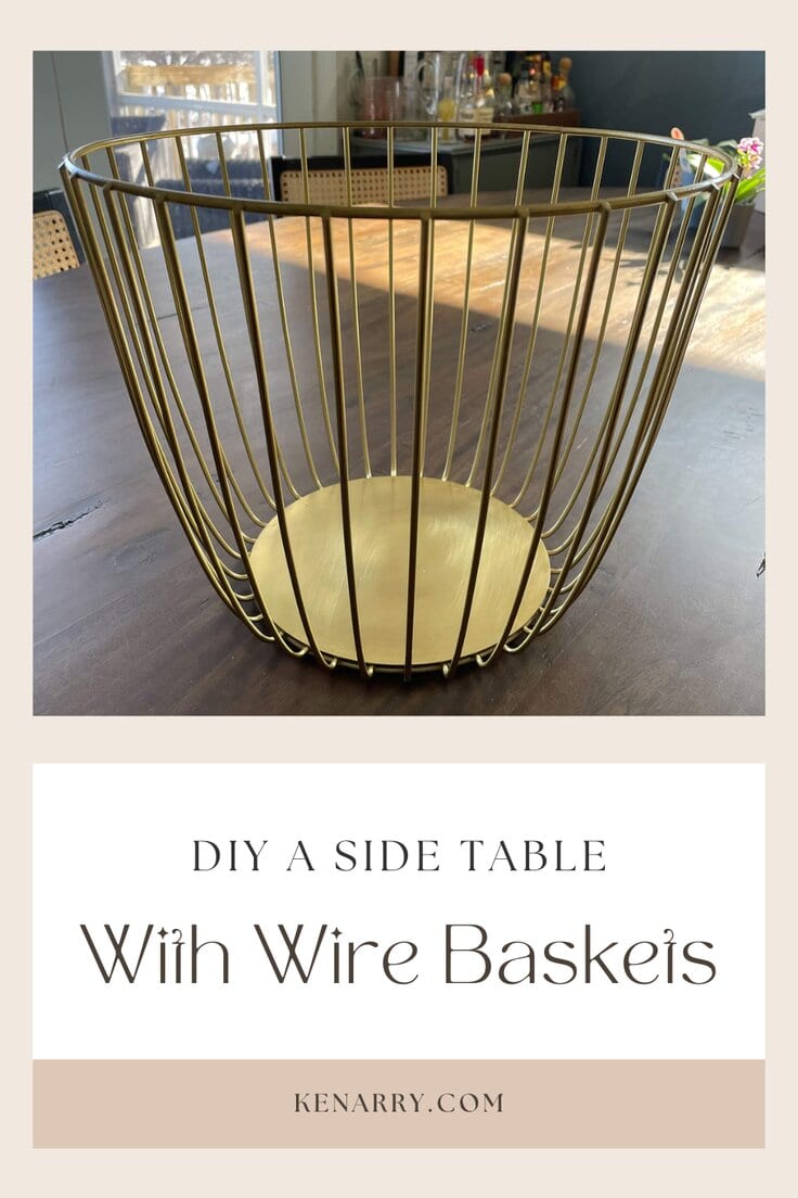 Gold wire basket with text overlay that reads 