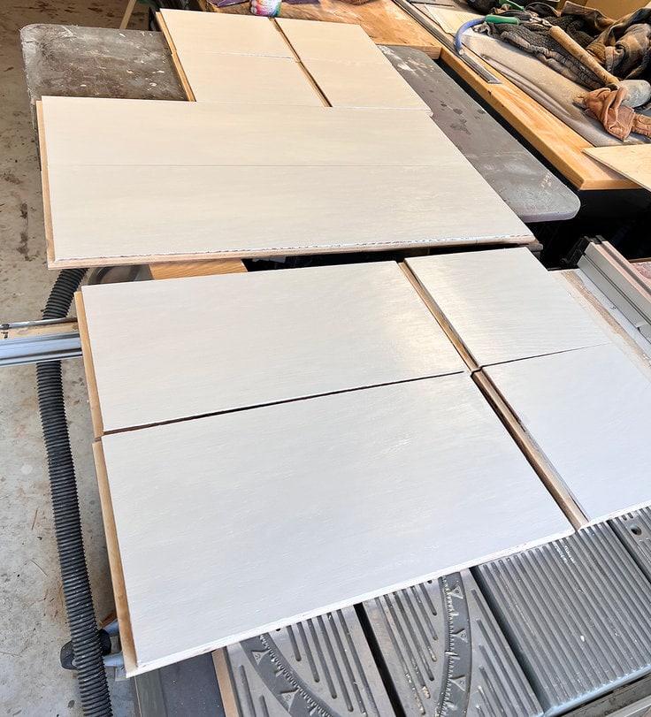 boards are pressed side by side and top to bottom while painting to make painting easier and more efficient.