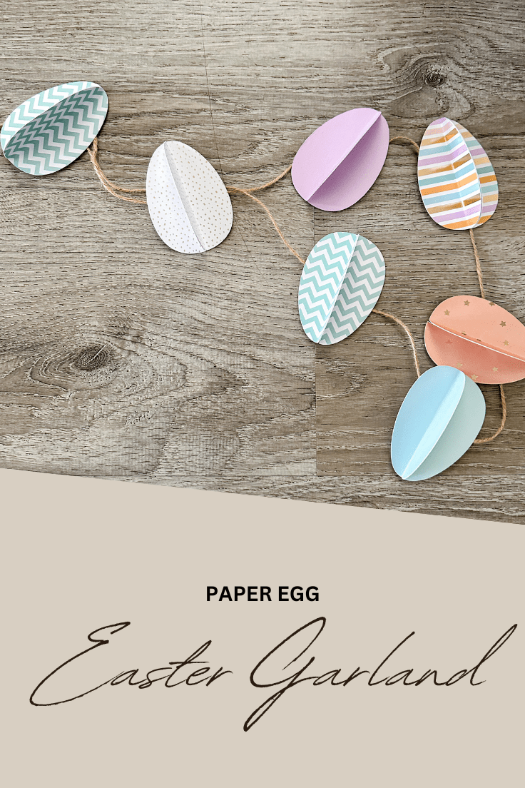 paper easter egg garland on the floor