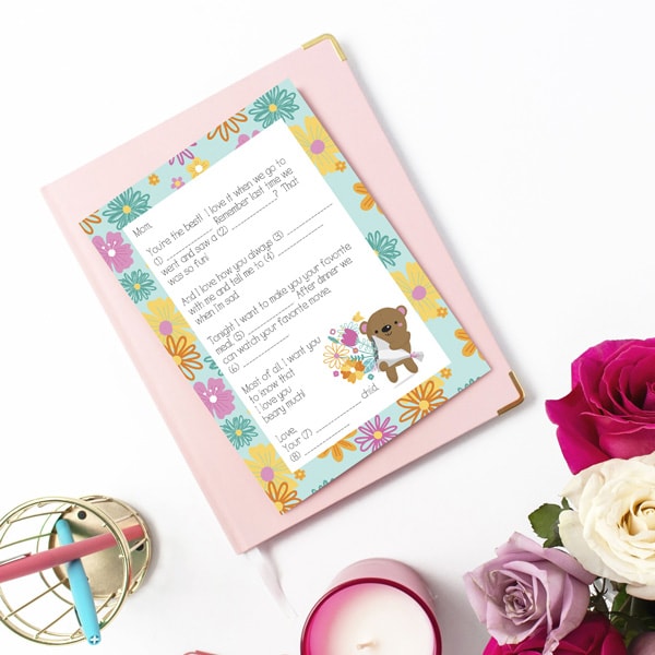 Printable Mother's Day Mad Libs style card from One Mama's Daily Drama.