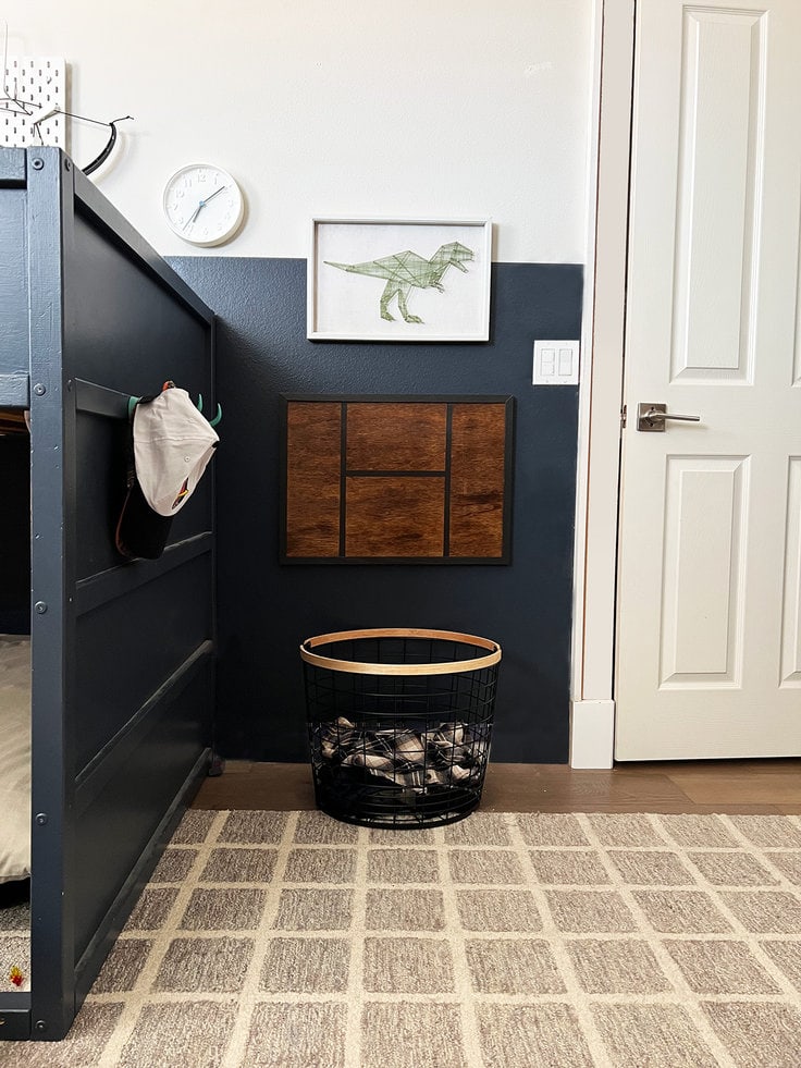 a basket placed underneath the diy basketball hoop laundry hamper is the perfect way to complete it.