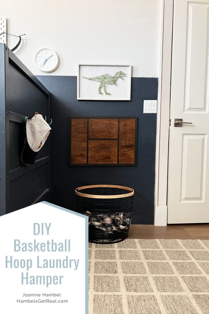 DIY basketball hoop laundry hamper.