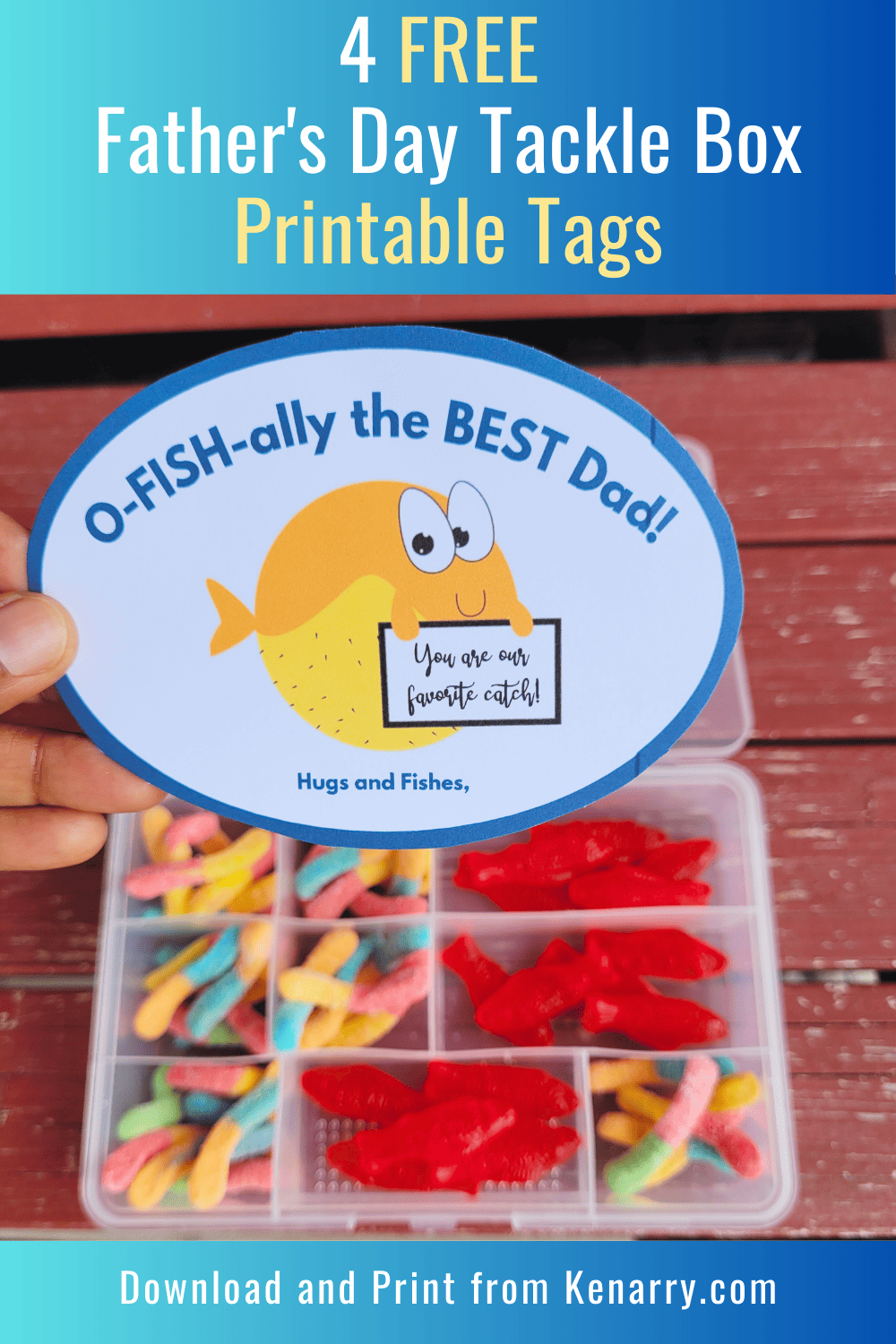Free Printable Father's Day tackle box tags 
