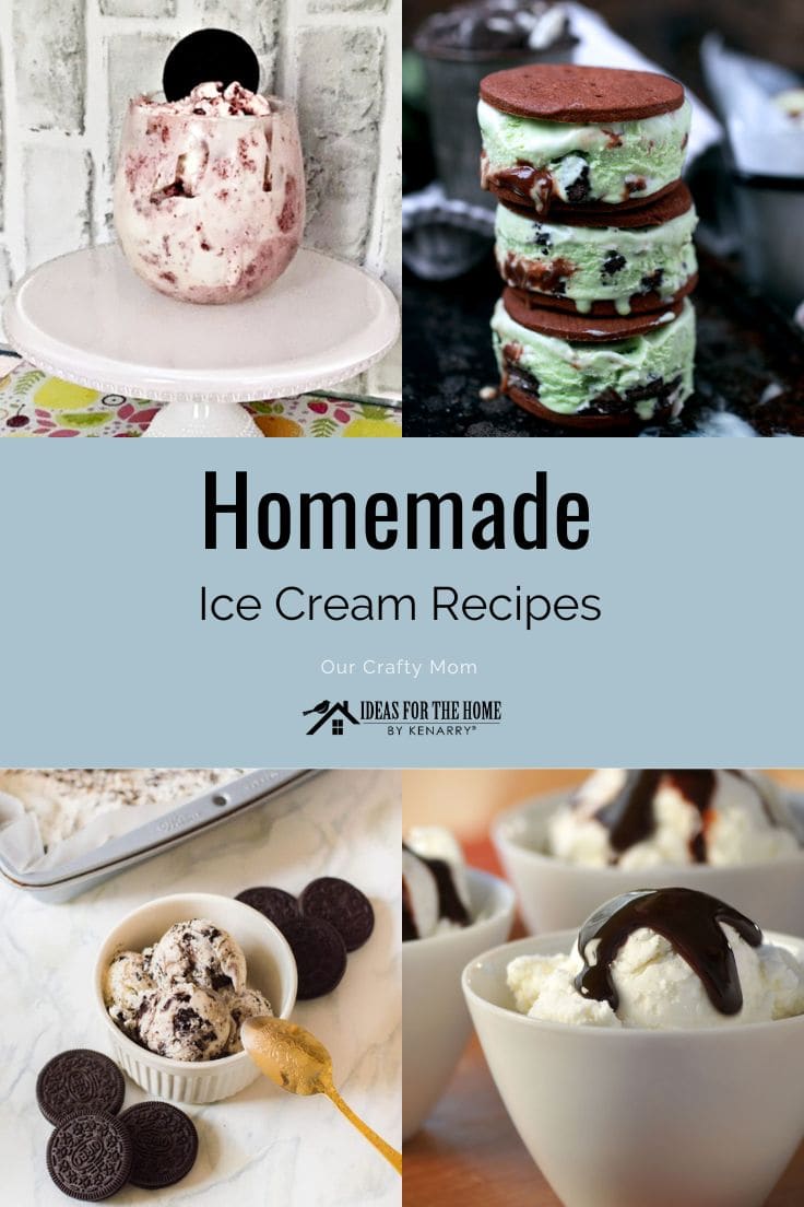 Pin collage ice cream recipes with text overlay that reads 