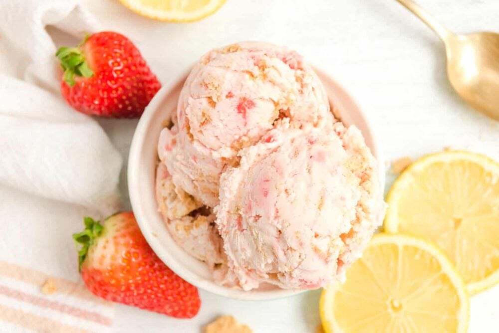 lemon strawberry cheesecake ice cream