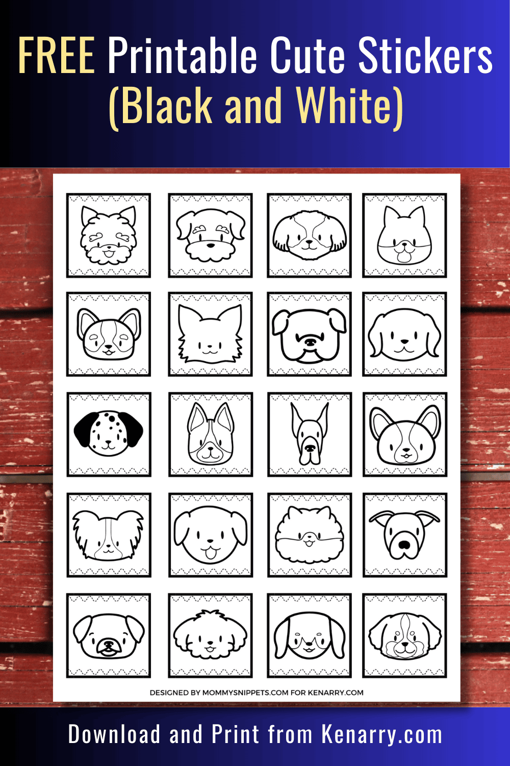 FREE Printable Cute Stickers
(Black and White)