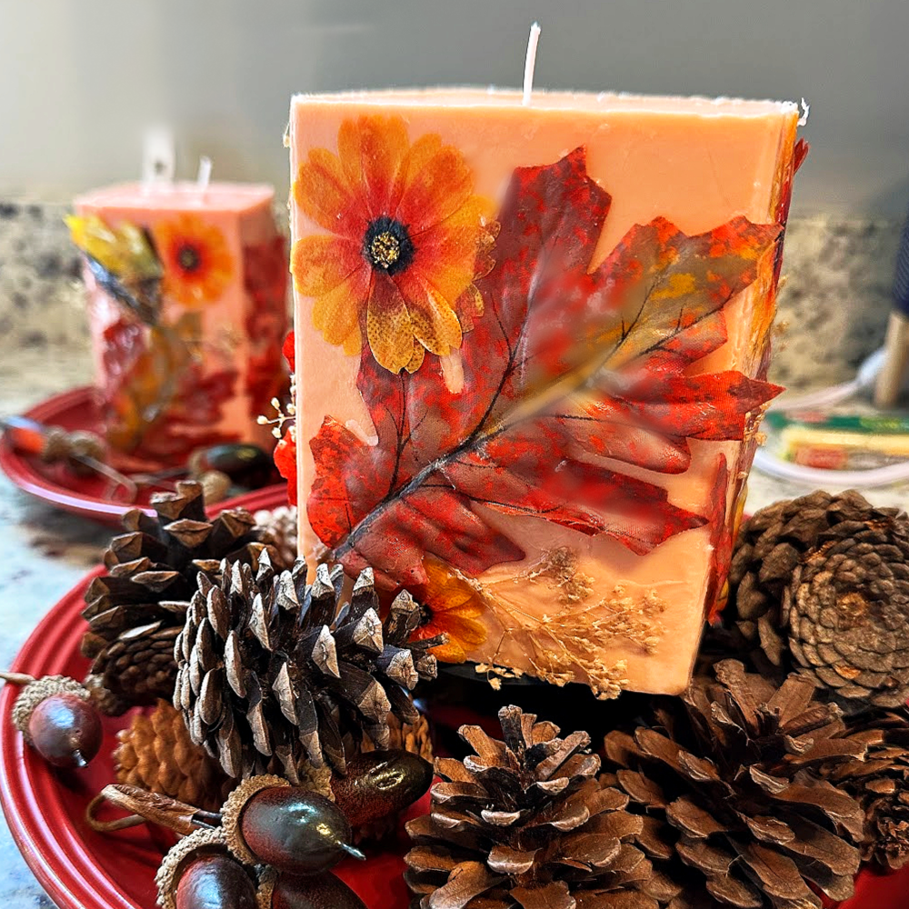 How To Make Fall Pressed Flower Candles