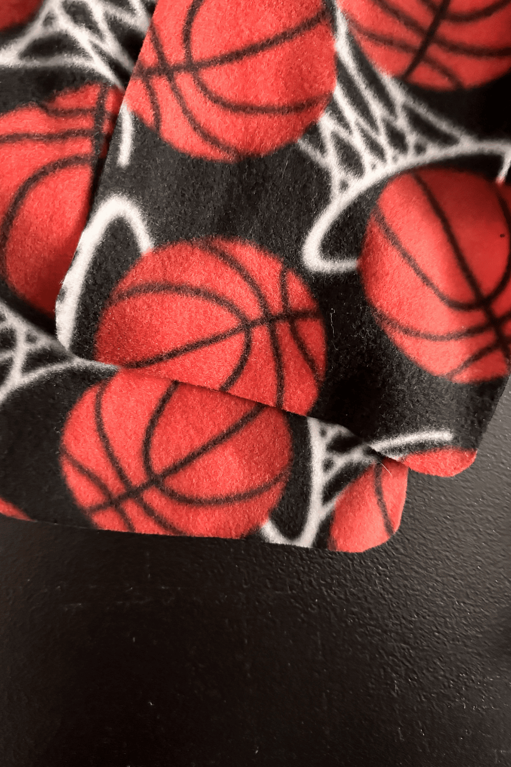 Basketball print scarf with rounded edges