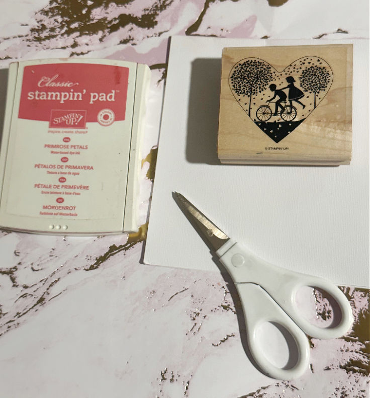 ink pad and stamp for gift tag