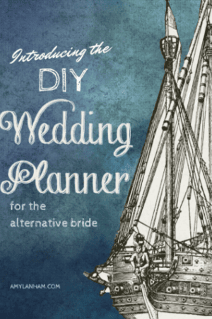 DIY Wedding Planner with a line drawing of a ship
