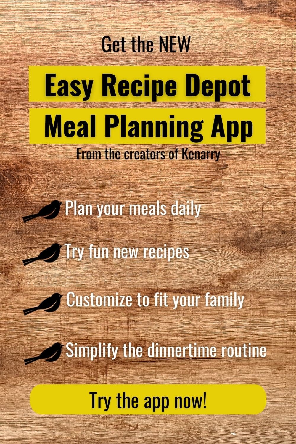 Get the new Easy Recipe Depot meal planning app from the creators of Kenarry.