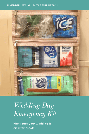Wedding day essentials in a bag