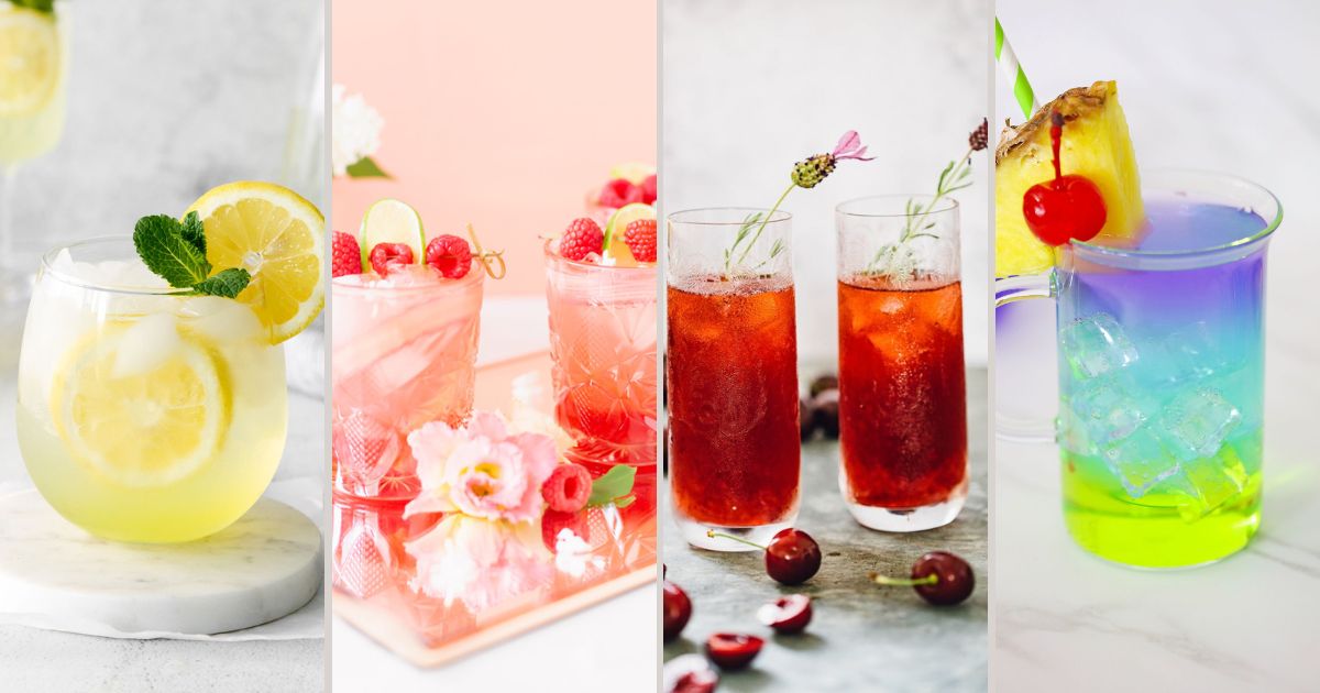 feature image with collage of summer vodka cocktails